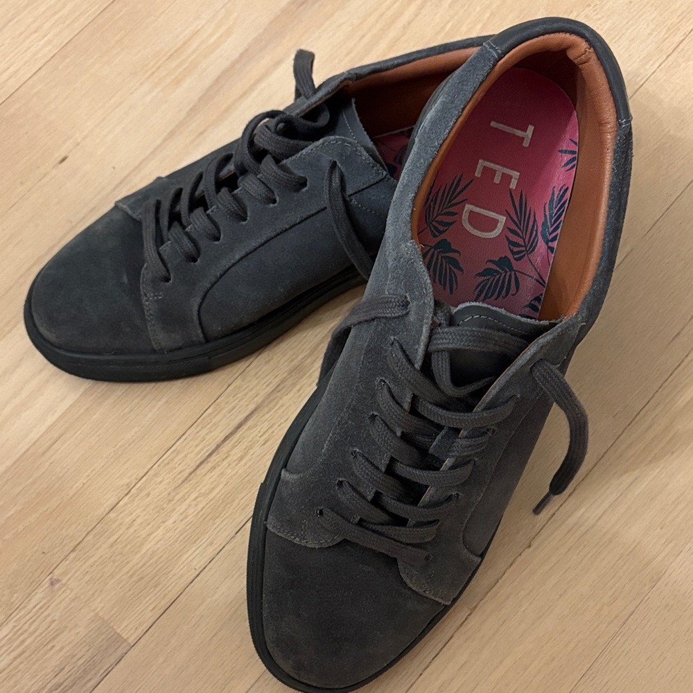 Ted Baker Men's Dark Gray Suede Sneakers